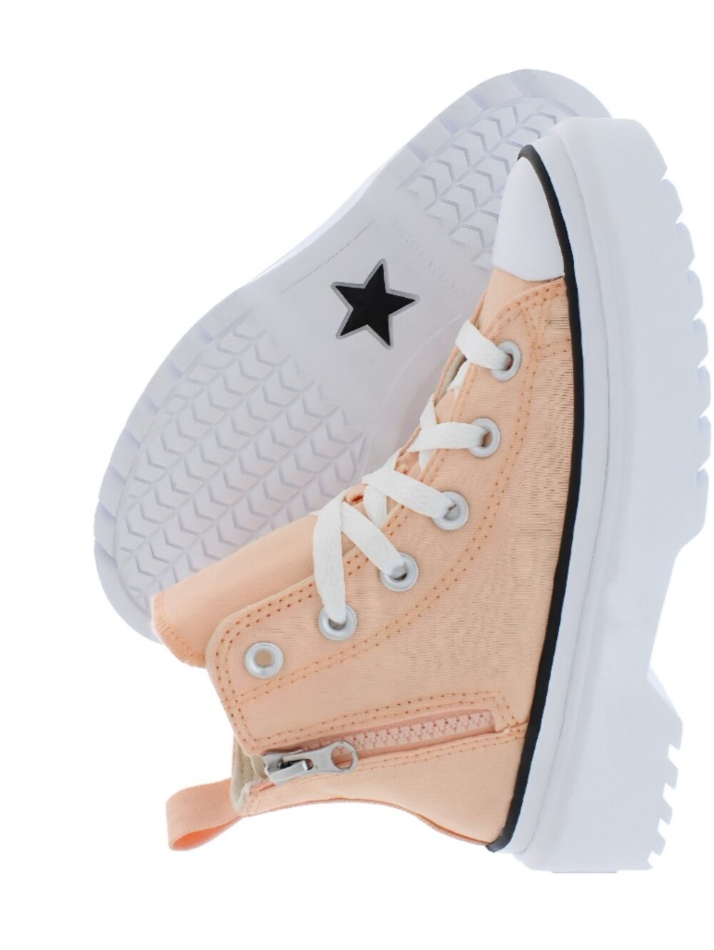 Converse Chuck Taylor All Star Platform HighTop Peach Canvas Zipper US Wmns 7.5 - Picture 3 of 12